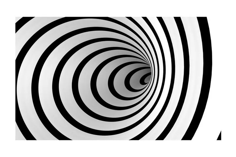 Fototapet Svart Och Vitt 3D Tunnel 450x270 - Artgeist sp. z o. o. - Inredning & dekor - Väggdekor - Tapeter & tapettillbehör - Fototapeter