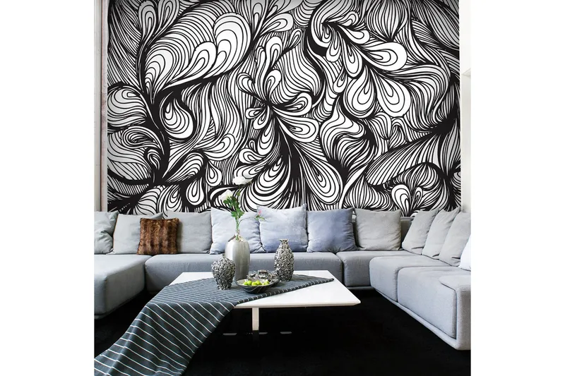 FOTOTAPET Svart Och Vitt Retrostil 250x193, Artgeist sp. z o. o.