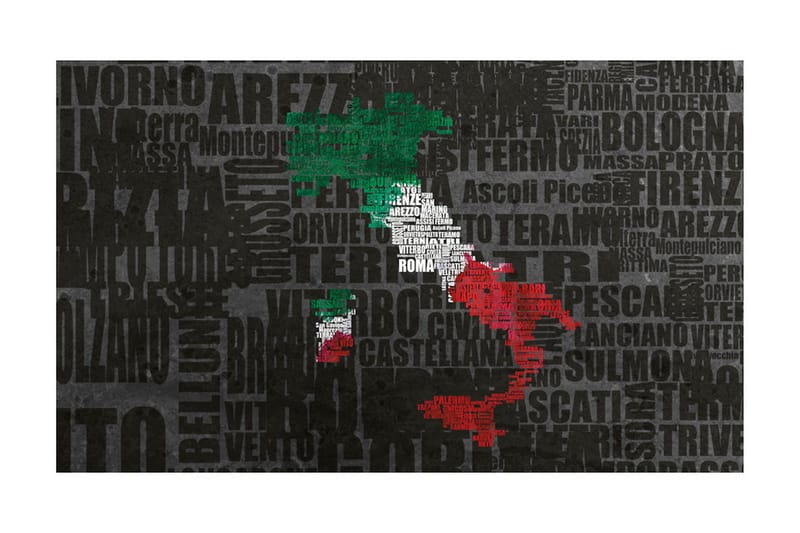 Fototapet Text Map Of Italy 450x270 - Artgeist sp. z o. o. - Inredning & dekor - Väggdekor - Tapeter & tapettillbehör - Fototapeter