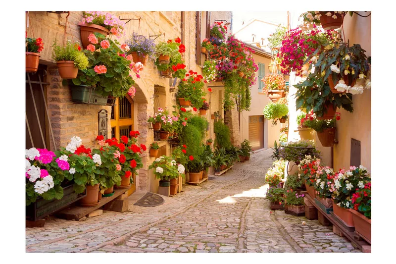FOTOTAPET The Alley In Spello Italy 150x105 - Artgeist sp. z o. o. - Inredning & dekor - Väggdekor - Tapeter & tapettillbehör - Fototapeter
