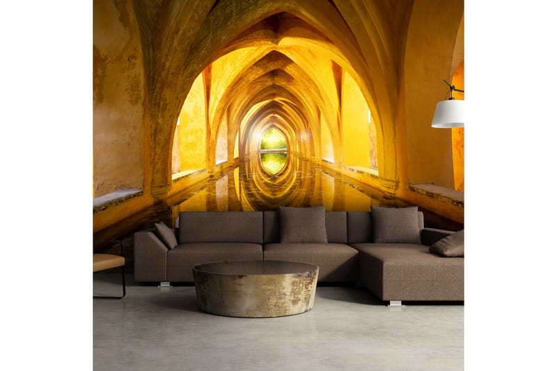FOTOTAPET The Golden Corridor 300x210 - Artgeist sp. z o. o. - Inredning & dekor - Väggdekor - Tapeter & tapettillbehör - Fototapeter