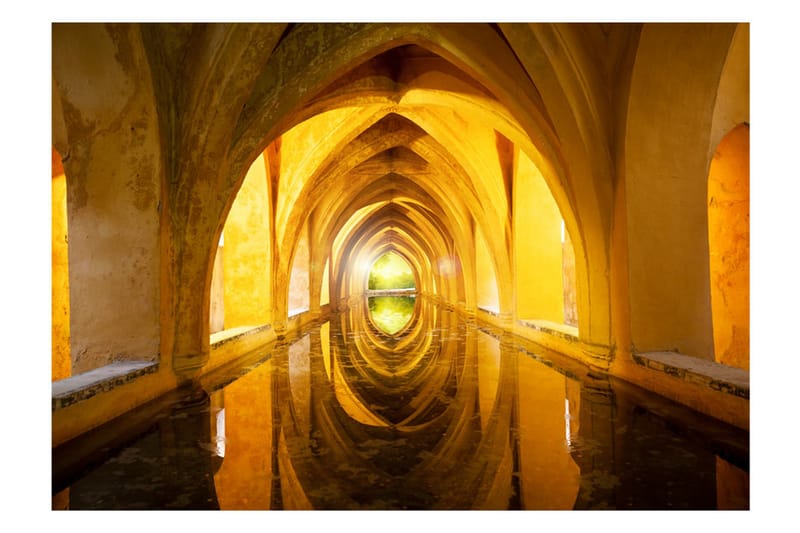 FOTOTAPET The Golden Corridor 300x210 - Artgeist sp. z o. o. - Inredning & dekor - Väggdekor - Tapeter & tapettillbehör - Fototapeter