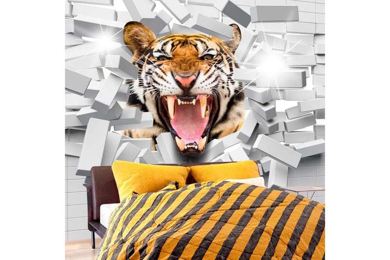 FOTOTAPET Tiger Jump 250x175 - Artgeist sp. z o. o. - Inredning & dekor - Väggdekor - Tapeter & tapettillbehör - Fototapeter