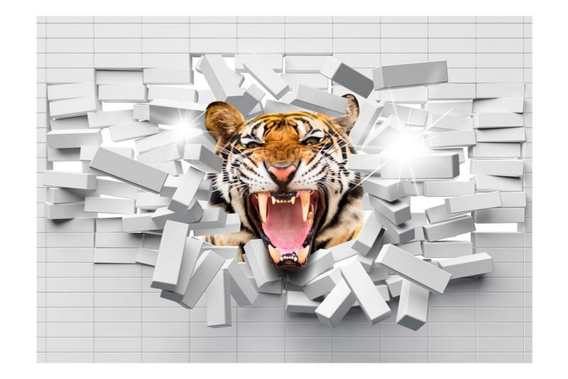FOTOTAPET Tiger Jump 250x175 - Artgeist sp. z o. o. - Inredning & dekor - Väggdekor - Tapeter & tapettillbehör - Fototapeter