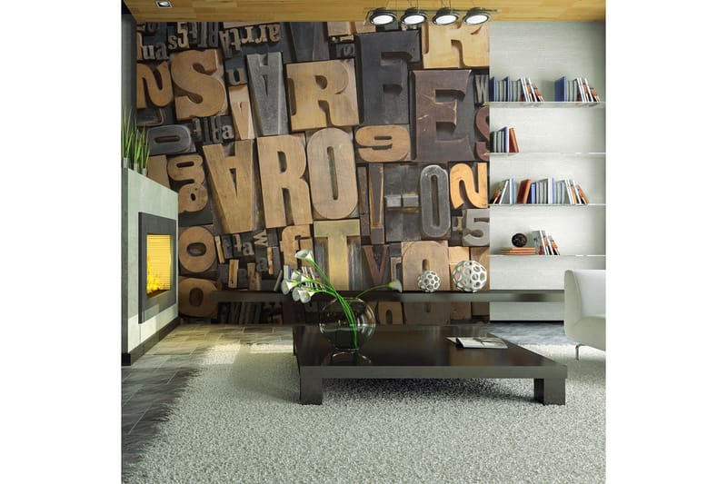 FOTOTAPET Trä Bokstäver 400x309, Artgeist sp. z o. o.