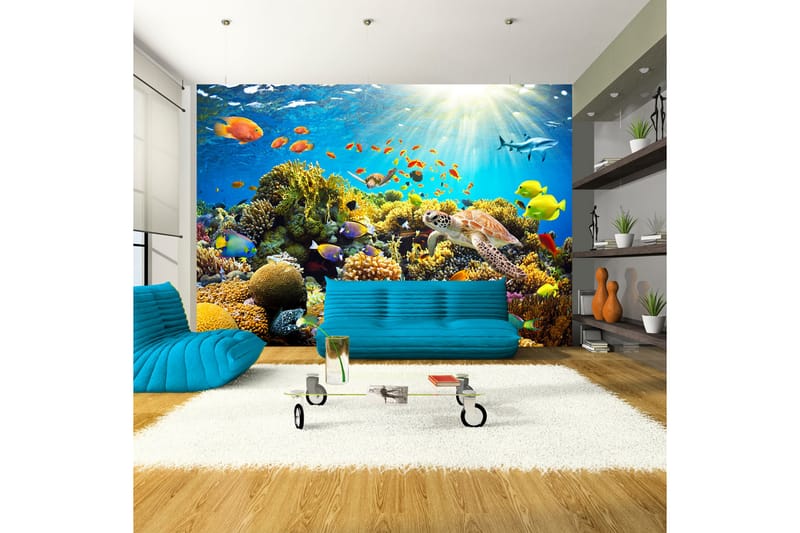 FOTOTAPET Underwater Land 250x175 - Artgeist sp. z o. o. - Inredning & dekor - Väggdekor - Tapeter & tapettillbehör - Fototapeter