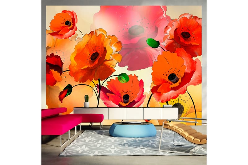 FOTOTAPET Velvet Poppies 200x154, Artgeist sp. z o. o.