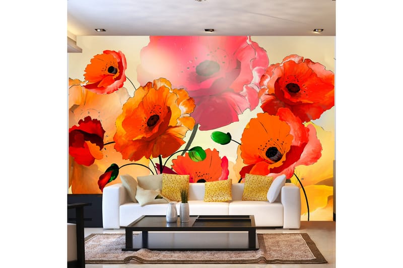 FOTOTAPET Velvet Poppies 250x175 - Artgeist sp. z o. o. - Inredning & dekor - Väggdekor - Tapeter & tapettillbehör - Fototapeter