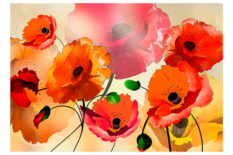 FOTOTAPET Velvet Poppies 250x175 - Artgeist sp. z o. o. - Inredning & dekor - Väggdekor - Tapeter & tapettillbehör - Fototapeter