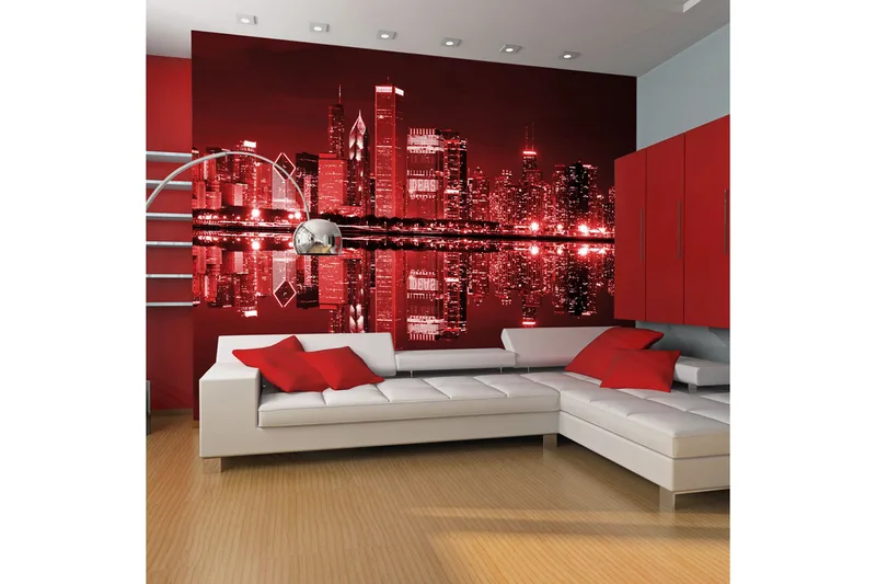 FOTOTAPET Vin-Färgade Chicago 350x270 - Artgeist sp. z o. o. - Inredning & dekor - Väggdekor - Tapeter & tapettillbehör - Fototapeter