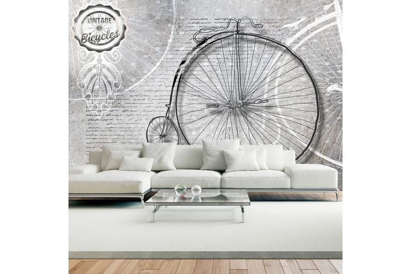 FOTOTAPET Vintage Bicycles Black And White 100x70 - Artgeist sp. z o. o. - Fototapeter