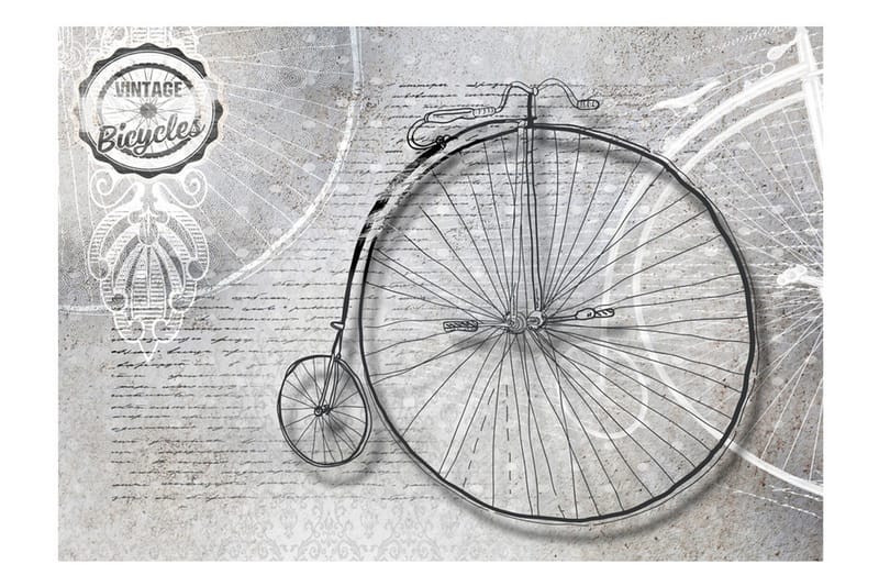 Fototapet Vintage Bicycles Black And White 250x175 - Artgeist sp. z o. o. - Inredning & dekor - Väggdekor - Tapeter & tapettillbehör - Fototapeter