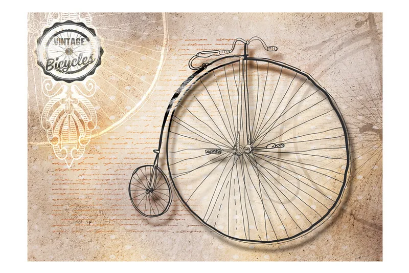Fototapet Vintage Bicycles Sepia 350x245 - Artgeist sp. z o. o. - Inredning & dekor - Väggdekor - Tapeter & tapettillbehör - Fototapeter