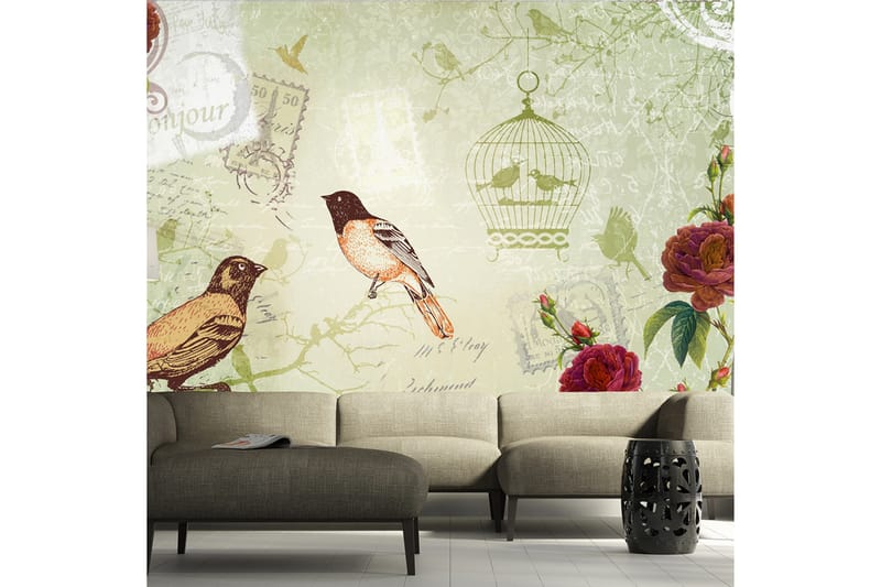 FOTOTAPET Vintage Birds 200x140 - Artgeist sp. z o. o. - Inredning & dekor - Väggdekor - Tapeter & tapettillbehör - Fototapeter