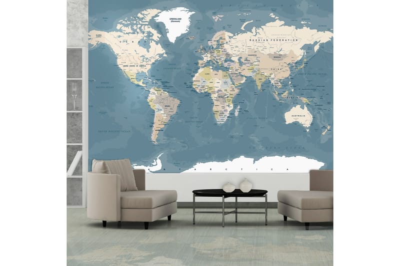 FOTOTAPET Vintage World Map 200x140 - Artgeist sp. z o. o. - Inredning & dekor - Väggdekor - Tapeter & tapettillbehör - Fototapeter