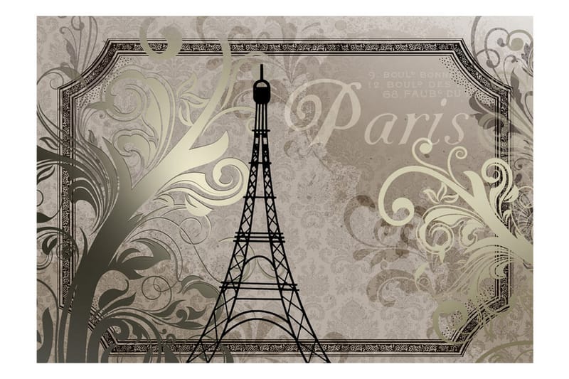FOTOTAPET Vintage Paris Gold 150x105 - Artgeist sp. z o. o. - Inredning & dekor - Väggdekor - Tapeter & tapettillbehör - Fototapeter
