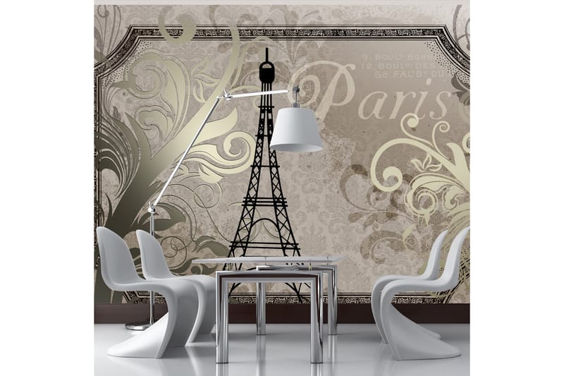 FOTOTAPET Vintage Paris Gold 200x140 - Artgeist sp. z o. o. - Inredning & dekor - Väggdekor - Tapeter & tapettillbehör - Fototapeter
