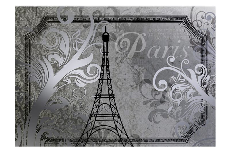 FOTOTAPET Vintage Paris Silver 200x140 - Artgeist sp. z o. o. - Inredning & dekor - Väggdekor - Tapeter & tapettillbehör - Fototapeter