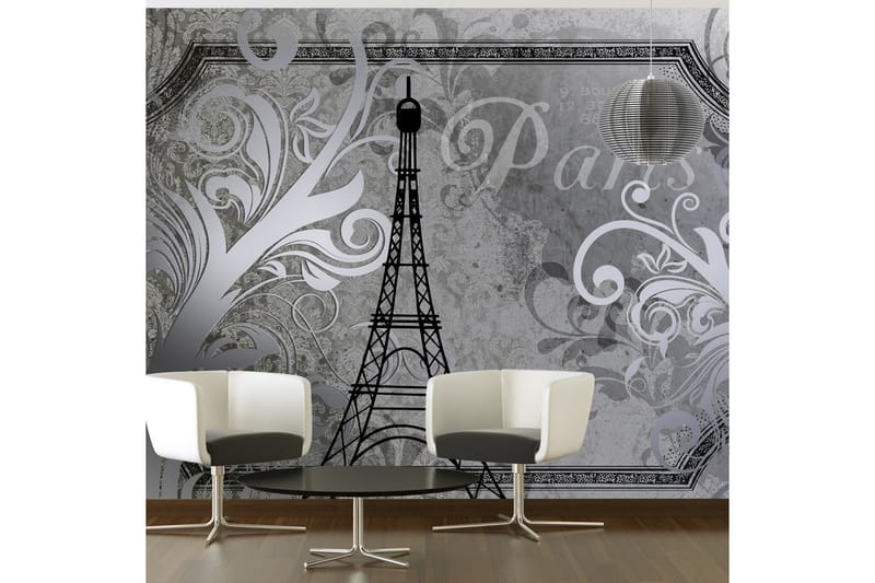 FOTOTAPET Vintage Paris Silver 200x140 - Artgeist sp. z o. o. - Inredning & dekor - Väggdekor - Tapeter & tapettillbehör - Fototapeter