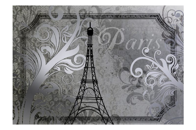 Fototapet Vintage Paris Silver 400x280 - Artgeist sp. z o. o. - Inredning & dekor - Väggdekor - Tapeter & tapettillbehör - Fototapeter