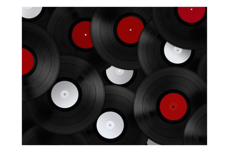 FOTOTAPET Vinyler Retro 200x154 - Artgeist sp. z o. o. - Inredning & dekor - Väggdekor - Tapeter & tapettillbehör - Fototapeter