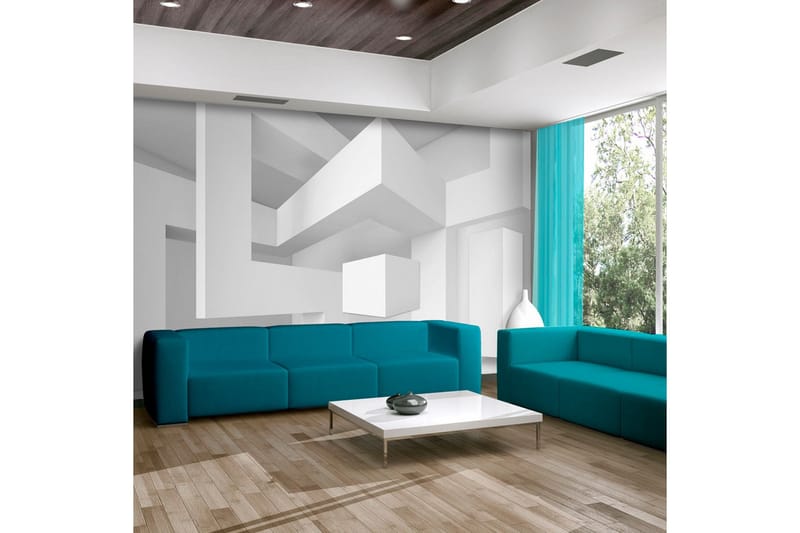 FOTOTAPET White Geometry 200x140, Artgeist sp. z o. o.