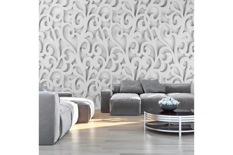 FOTOTAPET White Ornament 300x210, Artgeist sp. z o. o.