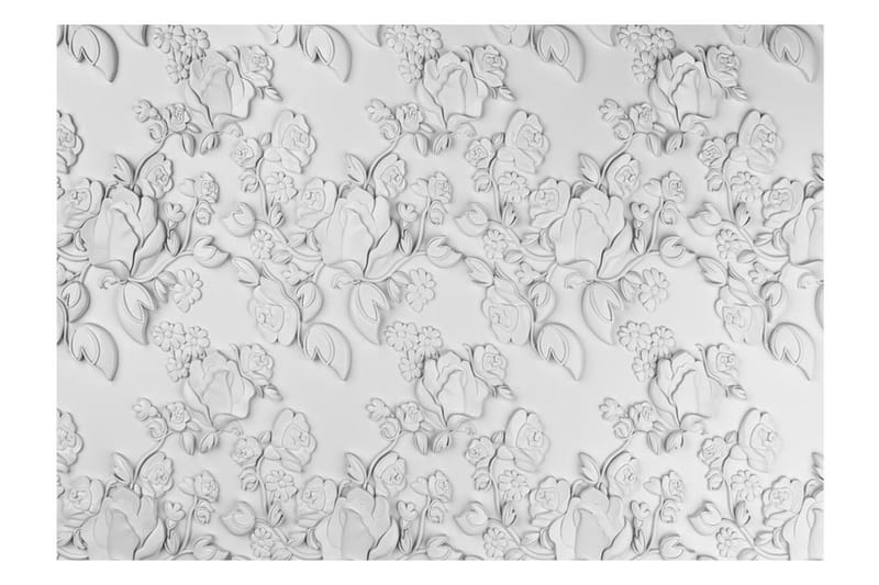 Fototapet White Ornament Roses 400x280 - Artgeist sp. z o. o. - Inredning & dekor - Väggdekor - Tapeter & tapettillbehör - Fototapeter