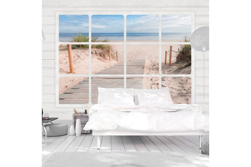 Fototapet Window & Beach 200x140, Artgeist sp. z o. o.