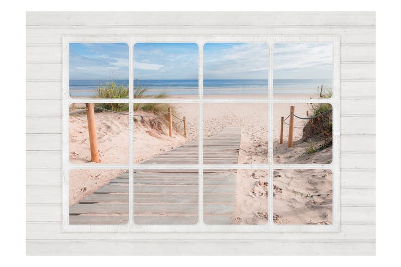 FOTOTAPET Window & Beach 250x175 - Artgeist sp. z o. o. - Inredning & dekor - Väggdekor - Tapeter & tapettillbehör - Fototapeter