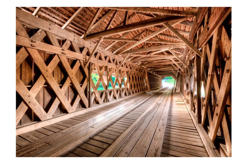 Fototapet Wooden Bridge 350x245 - Artgeist sp. z o. o. - Inredning & dekor - Väggdekor - Tapeter & tapettillbehör - Fototapeter