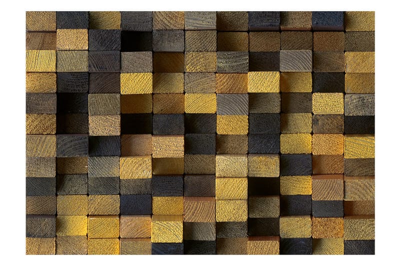 FOTOTAPET Wooden Cubes 400x280 - Artgeist sp. z o. o. - Inredning & dekor - Väggdekor - Tapeter & tapettillbehör - Fototapeter