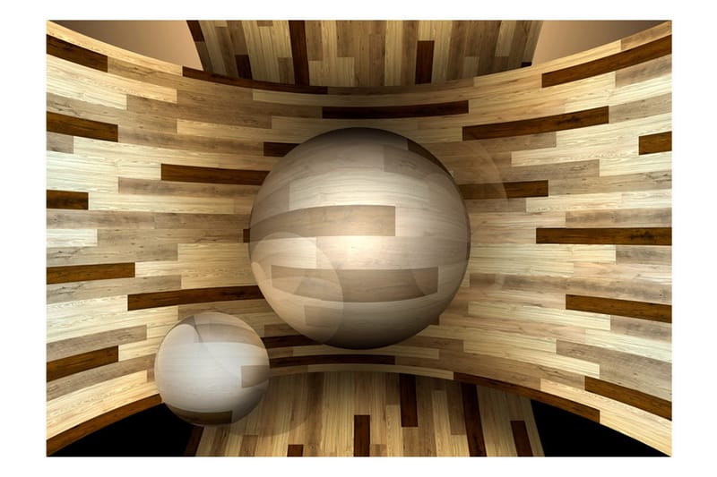 Fototapet Wooden Orbit 300x210 - Artgeist sp. z o. o. - Inredning & dekor - Väggdekor - Tapeter & tapettillbehör - Fototapeter