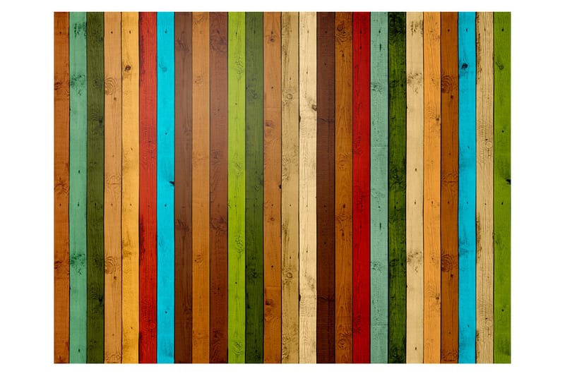 Fototapet Wooden Rainbow 300x231 - Artgeist sp. z o. o. - Inredning & dekor - Väggdekor - Tapeter & tapettillbehör - Fototapeter