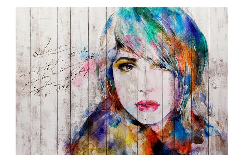 Fototapet Wooden Portrait 350x245 - Artgeist sp. z o. o. - Inredning & dekor - Väggdekor - Tapeter & tapettillbehör - Fototapeter