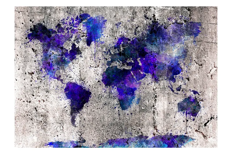 Fototapet World Map Ink Blots 200x140, Artgeist sp. z o. o.