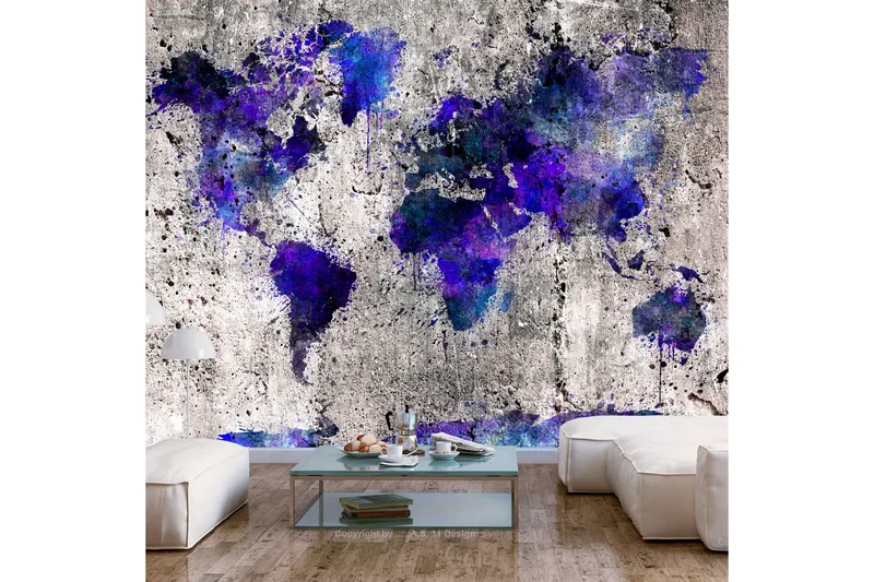 Fototapet World Map Ink Blots 350x245 - Artgeist sp. z o. o. - Inredning & dekor - Väggdekor - Tapeter & tapettillbehör - Fototapeter