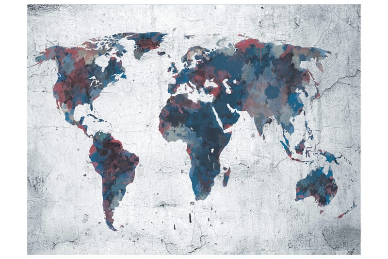 Fototapet World Map On The Wall 300x231 - Artgeist sp. z o. o. - Inredning & dekor - Väggdekor - Tapeter & tapettillbehör - Fototapeter