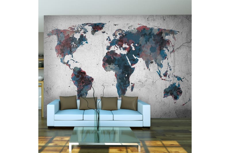 FOTOTAPET World Map On The Wall 300x231 - Artgeist sp. z o. o. - Inredning & dekor - Väggdekor - Tapeter & tapettillbehör - Fototapeter
