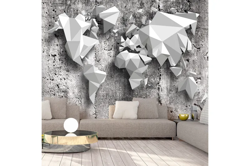 Fototapet World Map Origami 250x175 - Artgeist sp. z o. o. - Inredning & dekor - Väggdekor - Tapeter & tapettillbehör - Fototapeter