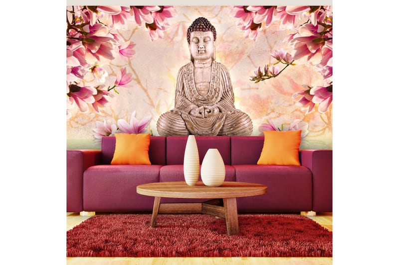 Fototapet XXL Buddha And Magnolia 550x270 - Artgeist sp. z o. o. - Inredning & dekor - Väggdekor - Tapeter & tapettillbehör - Fototapeter