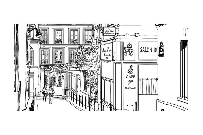 Fototapet XXL En Promenad Genom Paris Gator 550x270 - Artgeist sp. z o. o. - Inredning & dekor - Väggdekor - Tapeter & tapettillbehör - Fototapeter