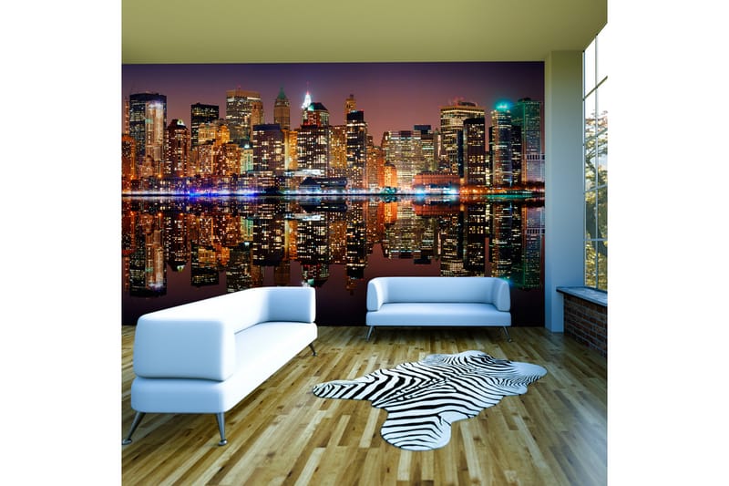 FOTOTAPET XXL Gold Reflections NYC 550x270 - Artgeist sp. z o. o. - Inredning & dekor - Väggdekor - Tapeter & tapettillbehör - Fototapeter