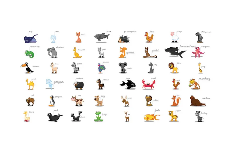 Fototapet XXL Learning By Playing Animals 550x270 - Artgeist sp. z o. o. - Inredning & dekor - Väggdekor - Tapeter & tapettillbehör - Fototapeter