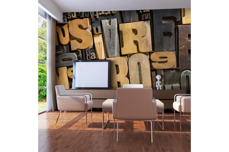 Fototapet XXL Trä Bokstäver 550x270, Artgeist sp. z o. o.