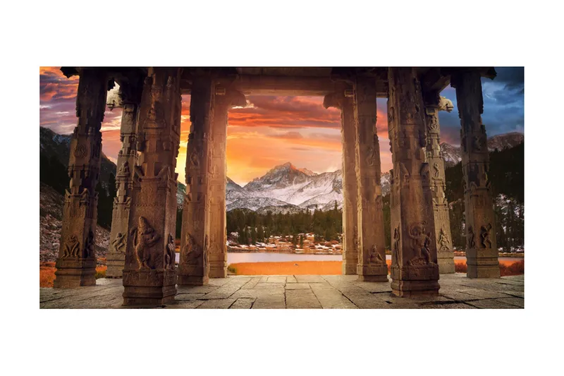 Fototapet XXL Trail Of Rocky Temples 550x270 - Artgeist sp. z o. o. - Inredning & dekor - Väggdekor - Tapeter & tapettillbehör - Fototapeter