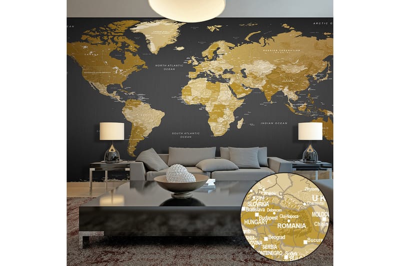 FOTOTAPET XXL World Map Modern Geography II 500x280 - Artgeist sp. z o. o. - Fototapeter