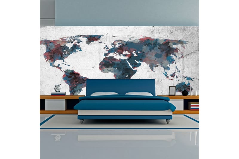 Fototapet XXL World Map On The Wall 550x270 - Artgeist sp. z o. o. - Inredning & dekor - Väggdekor - Tapeter & tapettillbehör - Fototapeter