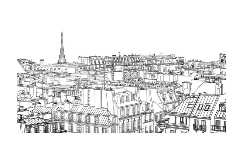Fototapet XXL Parisian S Sketchbook 550x270 - Artgeist sp. z o. o. - Inredning & dekor - Väggdekor - Tapeter & tapettillbehör - Fototapeter
