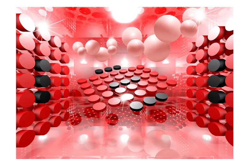 Fototapet Playing In Red And Black 250x175 - Artgeist sp. z o. o. - Inredning & dekor - Väggdekor - Tapeter & tapettillbehör - Fototapeter